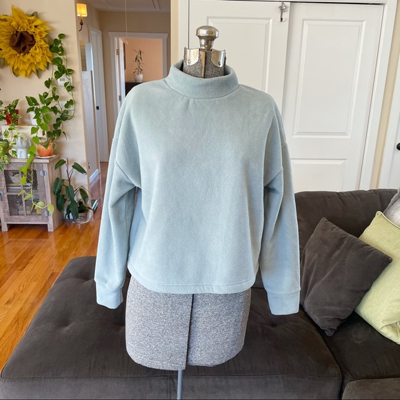 Sweaters - Add in item only : tried sage, blue crop top, high neck sweater